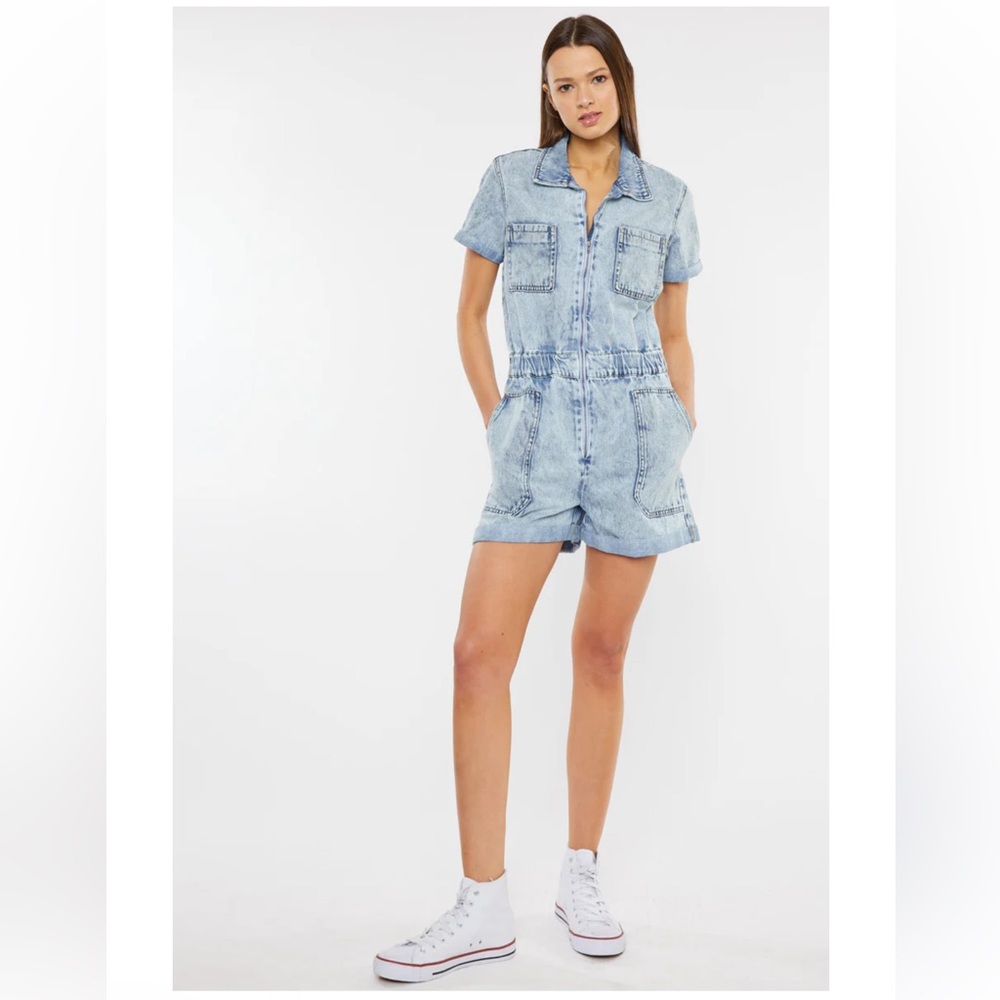 New KanCan Light Blue Denim Romper